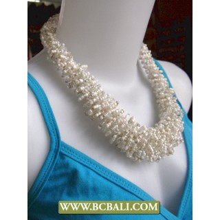 Necklaces Chockers Corn Beading White